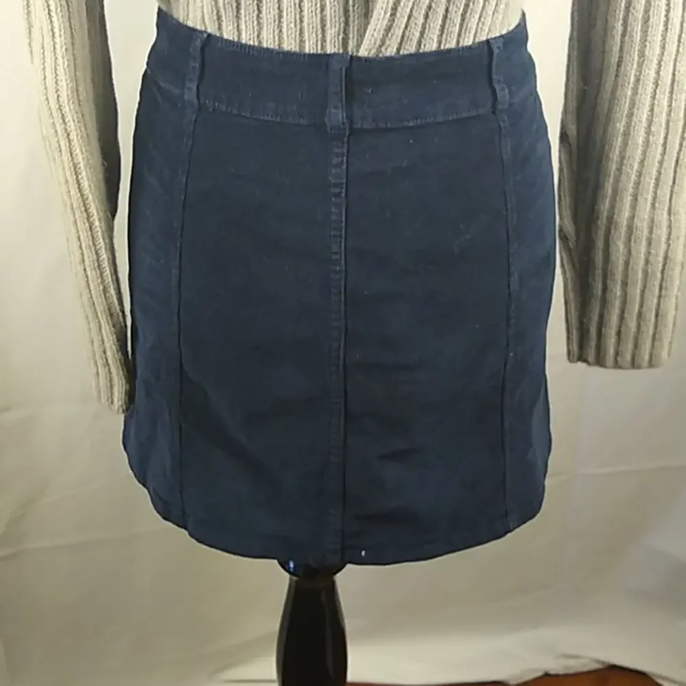 BDG Navy Needlecord Mini Skirt Size 2 - Picture 6 of 12